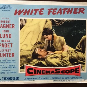 Movie Lobby Card form &quot;White Feather&quot; with Robert Wagner and Debra Paget.