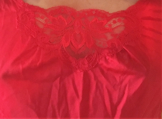 Red vintage nylon camisole. - image 2