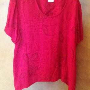 Two piece red dress by Coldwater Creek.