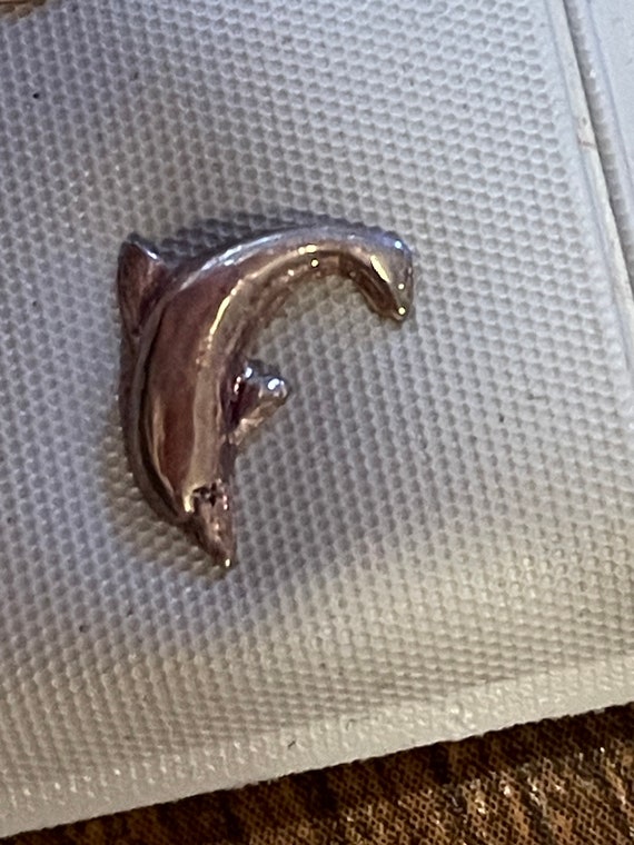 Silver Dolphin post earrings - image 3