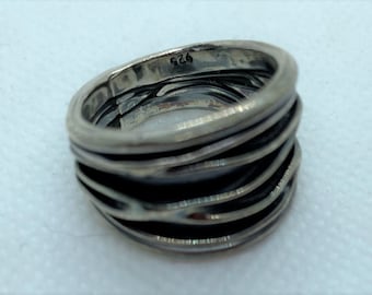 Big, Bold Swirl Design Silver Ring