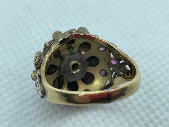 Thai Princess Harem Ring with Rubies and Black St… - image 5
