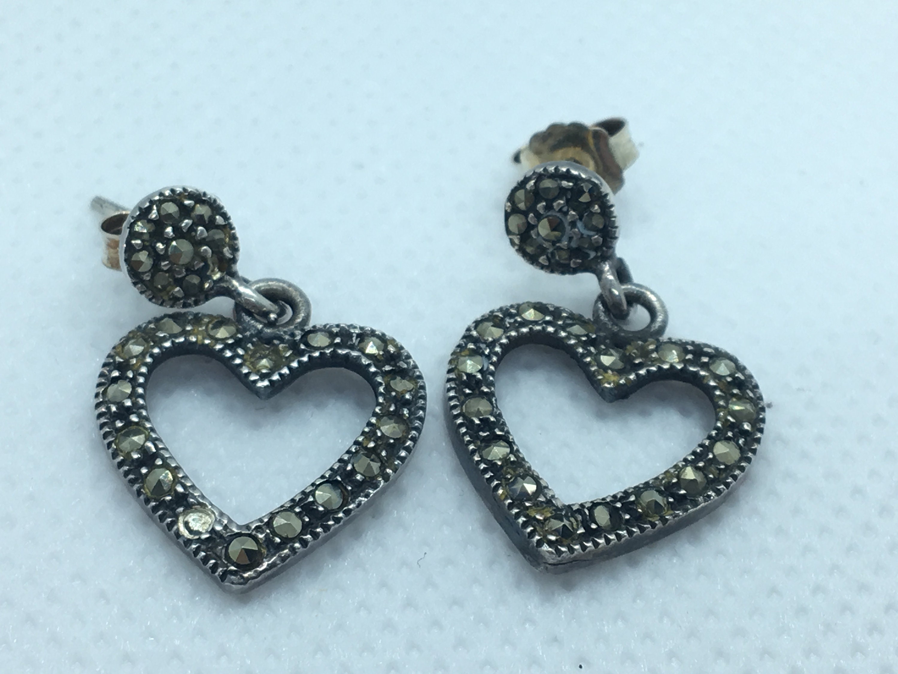Marcasite heart earrings deals