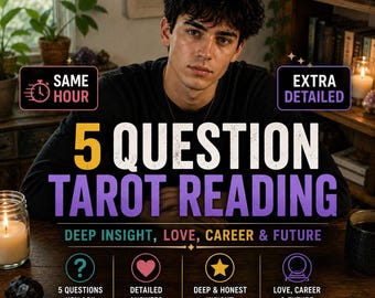 5 Question Tarot Reading — Deep Insight, Love, Career & Future