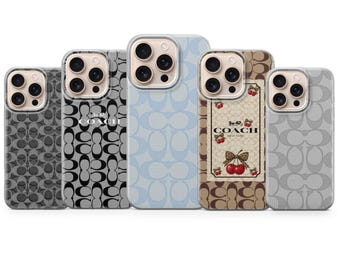 Custodia per telefono Coach di lusso con graziosa cover per ragazza per iPhone 17Pro, 16, 15, 14, 13, 12, Samsung S26, S25, S24, S23Fe, A16, A56, Pixel 10, 9Pro