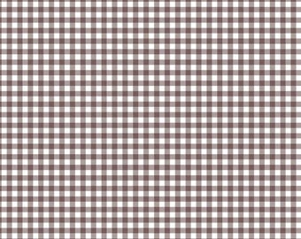 Tela a cuadros campestres, tela de vichy marrón y blanca, tela para decoración de otoño, Acción de Gracias y cosecha, tela 100% algodón por medio metro.