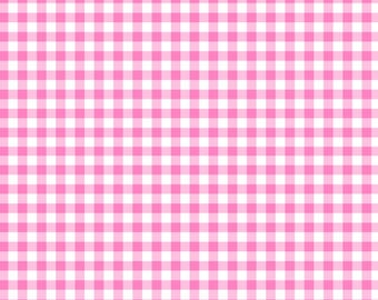 Pink Gingham Fabric Pink and White Fabric Gingham Fabric Checkered Fabric Cottage Core Fabric 100% Cotton Fabric By The Half Yard