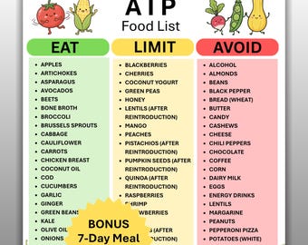 AIP Diet Food List Printable, Autoimmune Protocol Food Reference Chart, Paleo Diet Grocery Shopping Meal Plan Guide, Instant Download PDF