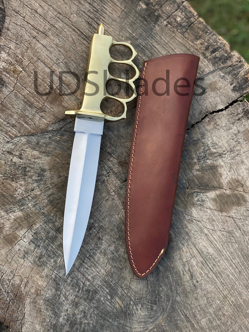 Couteau Bowie en acier au carbone forgé à la main avec étui en cuir image 6