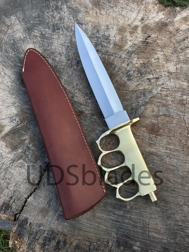 Couteau Bowie en acier au carbone forgé à la main avec étui en cuir image 4