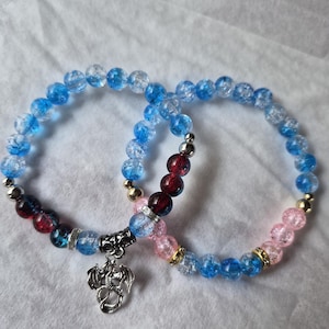 Custom two toned beaded bracelets, gold or silver accents, Two color combo fully customizable
