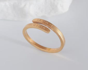 FAITH OVER FEAR Cross Ring