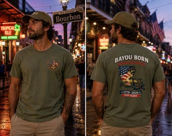 Bayou Louisiana T-Shirt | Vaterhafte Fleur De Lis, Amerika 250 Jahre