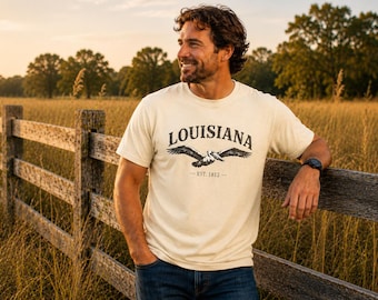 Louisiana Pelican Shirt, Vintage Louisiana T-Shirt, Louisiana EST 1812 Shirt, Louisiana State Pride Shirt, Südliches Erb Grafik T-Shirt