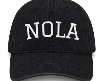 NOLA Jeanshut | Vintage New Orleans bestickte Cap | Baseballmütze aus gewaschener Baumwolle | Louisiana Reisegeschenk | Französisches Viertel Souvenir
