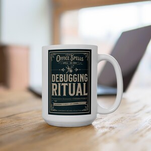 Felsökningsritual Keramisk kaffemugg, 450 ml, Office Spells OS-004