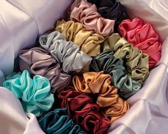 Silk Scrunchie Set Luxury Hair Accessories - Satin Scrunchy Packs UK - Hair Ties, Scrunchies, Hair Scarf, Scrunchys, FREE Same Day Despatch