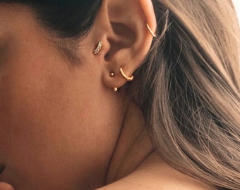 Double Ball Ear Jacket Earrings