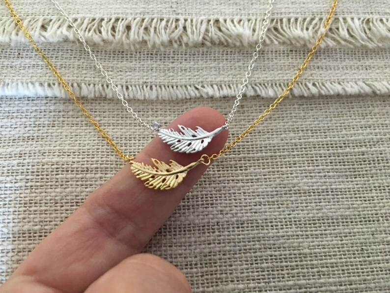 Bridesmaid Nature Birthday Everyday Simple Wedding Little Gold Leaf Necklace Tiny Gold Necklace Minimal Layering Choker Necklace