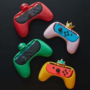 Super Mario Themed Joy-Con Controller Grips | Ergonomic Gaming Handle | Gaming Fan Gift