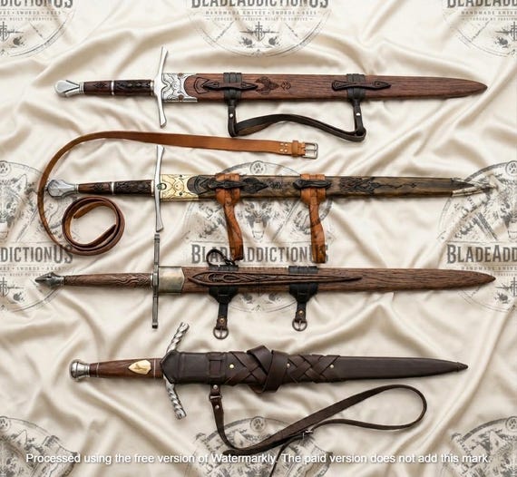 Hand-Forged Viking Long Swords | Elven Swords With Scabbard's | Wedding & Groomsmen Gift