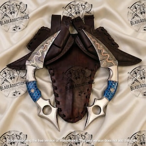 Hand-Forged  Copper damascus steel dual karambit knives | Viking knives | Gift for him
