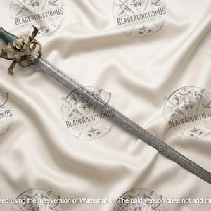Hand-Forged Damascus Steel Elven Viking Sword, Custom Decorative Sword With Scabbard, Gift For Father, Groomsmen, Wedding Gift image 6