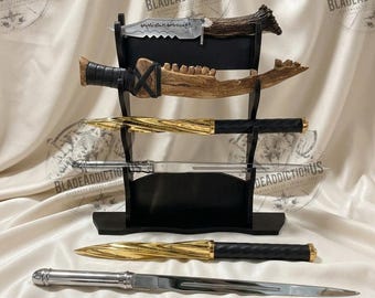 Coffret de répliques d'accessoires de la série Supernatural | Couteau de Ruby, Lame de l'Archange, Couteau de Caïn, Lame de l'Ange | Cadeau pour lui, cadeau de Noël