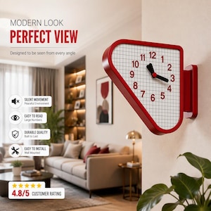 Retro Mid Century Modern Wall Deco  | Seiko Inspired Double Sided Station Clock