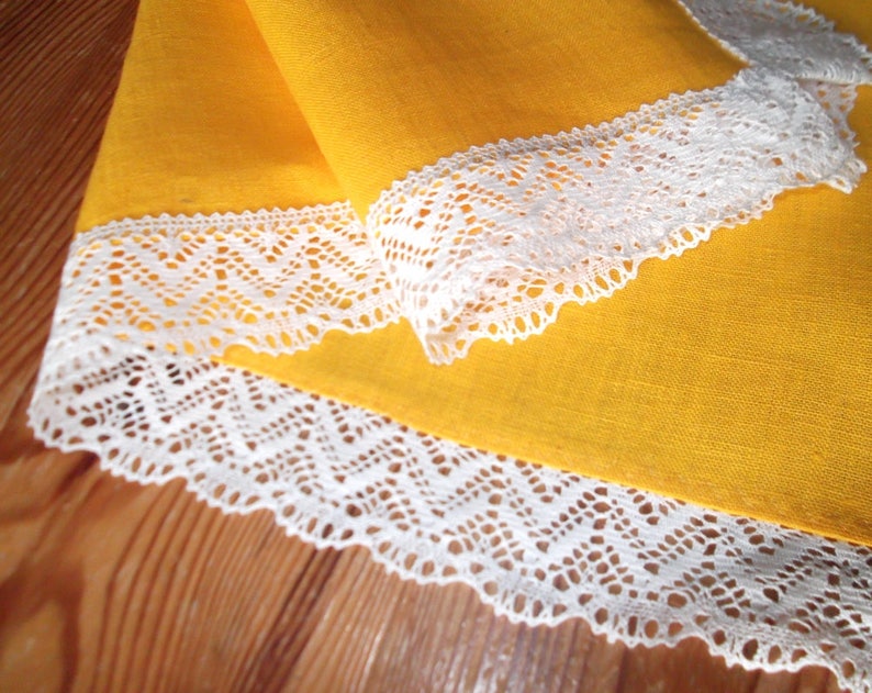Small Linen Coffee Table Runner Yellow Home Decor Natural Small Linen Coffee Table Runner Yellow, Small Runner For Coffee Table