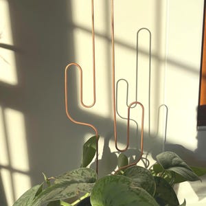 Cactus Sculptural Copper Trellis | Indoor and Outdoor Plant Support Stake