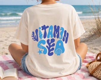 Vitamin Sea Summer Beach Design, Coastal Vacation Shirt Cut File (Digital Download)