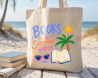 Books Summer Vibes PNG, Beach Reader Book Lover Graphic (Digital Download)