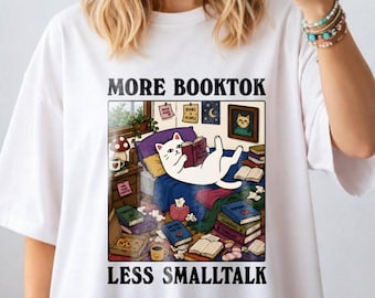 BookTok Cat PNG, Cozy Reading Shirt Design, Book Lover Gift (Digital Download)