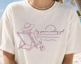 Summer Reading Spot Beach Design, Book Lover Coastal Shirt (SVG, PNG)