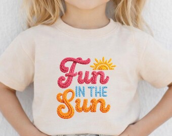 Fun In The Sun Embroidered PNG, Summer Beach Vibes Graphic (Digital Download)
