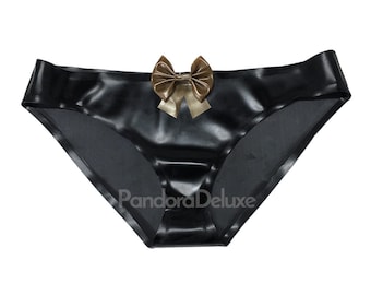 Low Rise Latex Brief with Bow - Pandora Deluxe