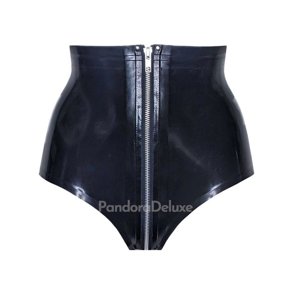 High Waist Latex Zip Panty - Pandora Deluxe