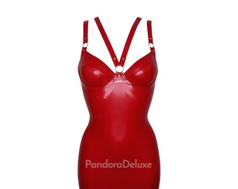 SpellBound Latex Dress with  V Harness - Pandora Deluxe