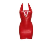 Kira Lace Up Front Latex Dress - Pandora Deluxe