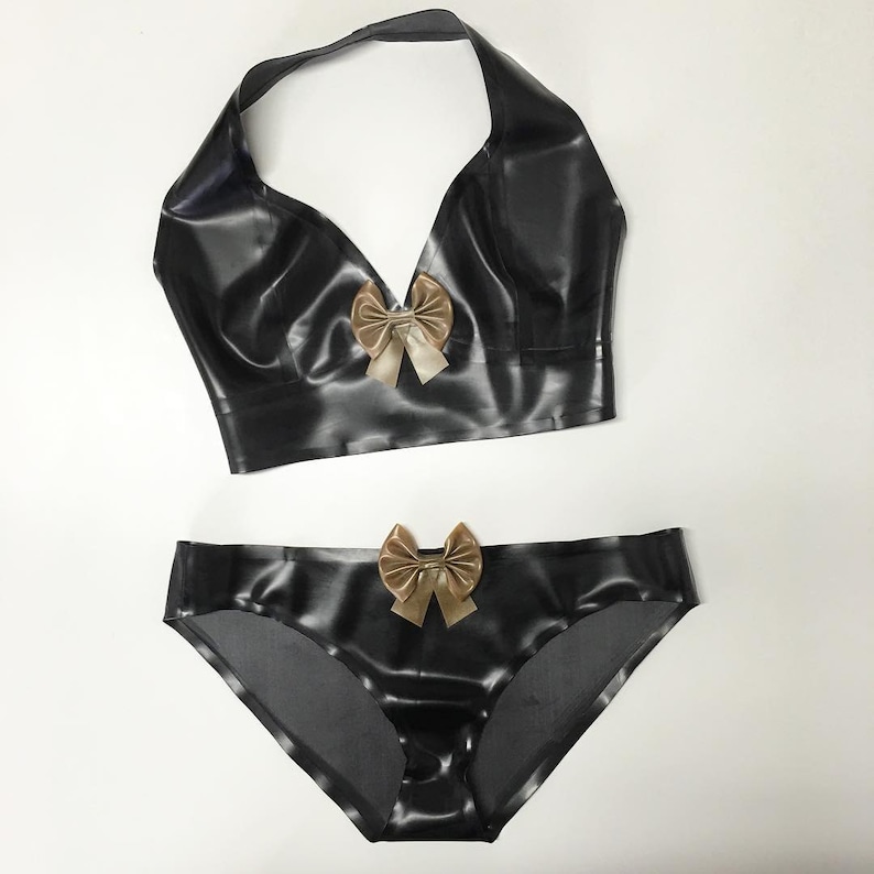 Bow Latex Lingerie Set Pandora Deluxe image 1