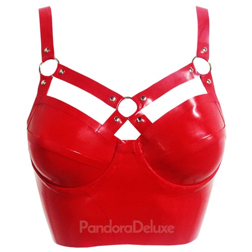 Latex V-harness Bra Pandora Deluxe - Etsy