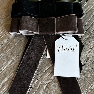 Velvet or grosgrain ribbon bow gift tags, self adhesive image 1