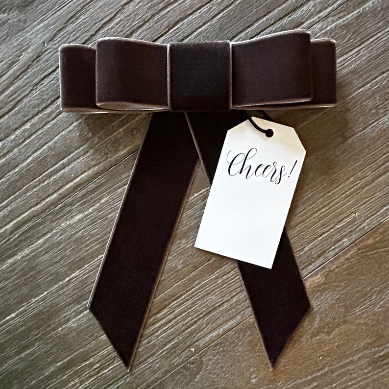 Velvet or grosgrain ribbon bow gift tags, self adhesive image 4