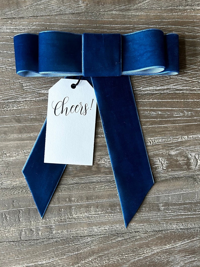 Velvet or grosgrain ribbon bow gift tags, self adhesive image 5