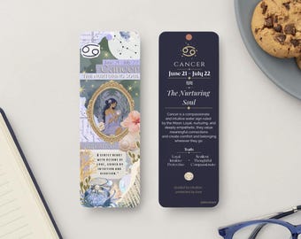 Cancer Zodiac Double-Sided Celestial Bookmark