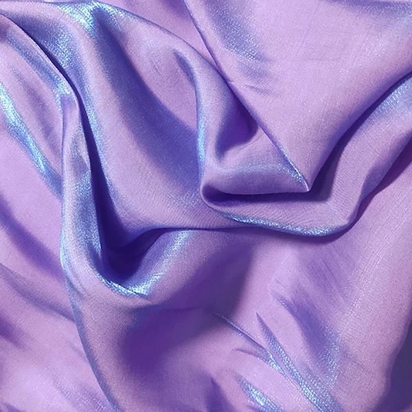 Purple Blue Cotton Silk Blended Fabric for Dresses Tops T-Shirt DIY by the Yard