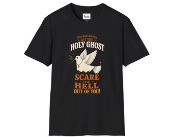 Funny Christian Halloween T-Shirt, Holy Ghost Dove, James 4:7 Bible Verse Tee