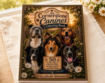 Christliches Hunde-Malbuch zum Ausdrucken, Bibelverse zum Ausmalen für Erwachsene, Sofort-Download als PDF, Cornerstone Canines