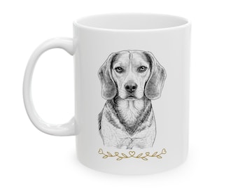 Christian Gifts.  Dog Decor. Beagle Lover Coffee Cup.  He Restoreth My Soul Coffee Mug  Psalm 23:3